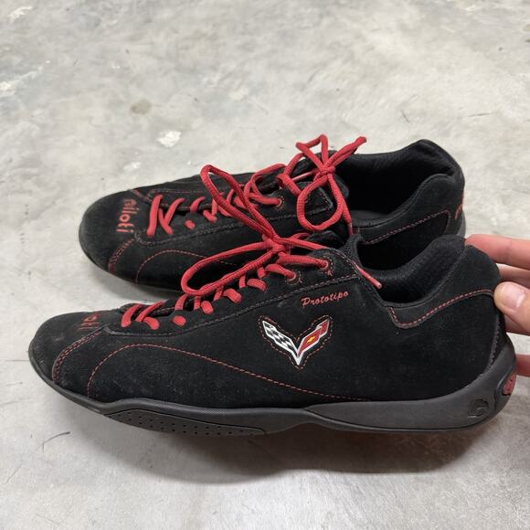 Piloti C7 Corvette Prototipo Racing Ltd Ed Driving Shoes Black/Red Size 12.5 - Picture 1 of 8